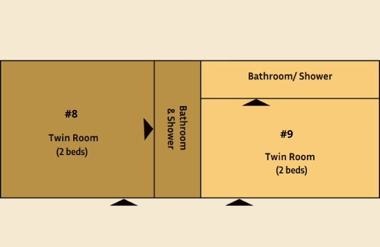 2 Standalone Twin Rooms Blueprint